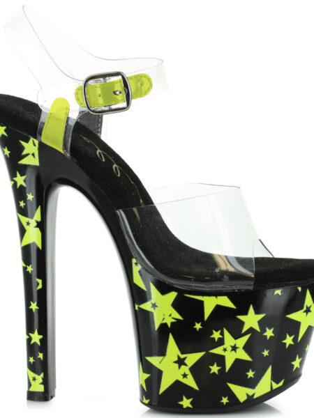 7 Heel With Blacklight Reflective Stars