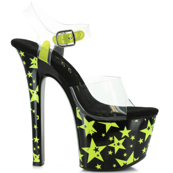 7 Heel With Blacklight Reflective Stars