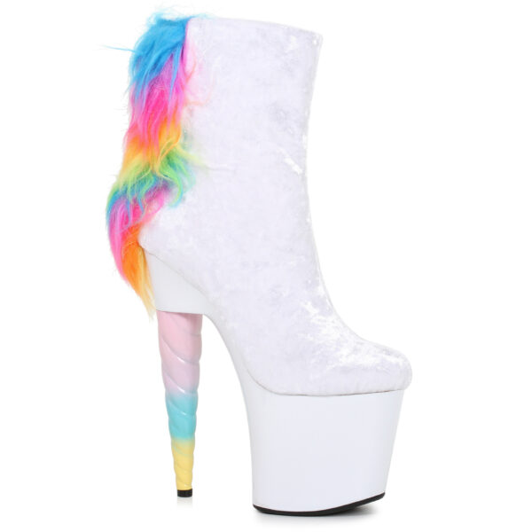 7 Unicorn Heel Platform Bootie with faux fur.