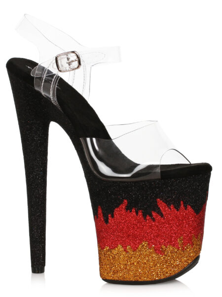 8 Stiletto With Glitter Flame Platform