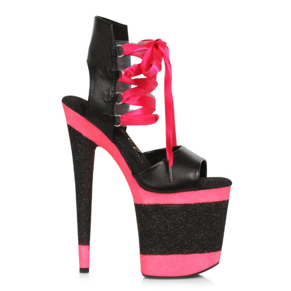 8 Stiletto With Stripe Glitter Platform