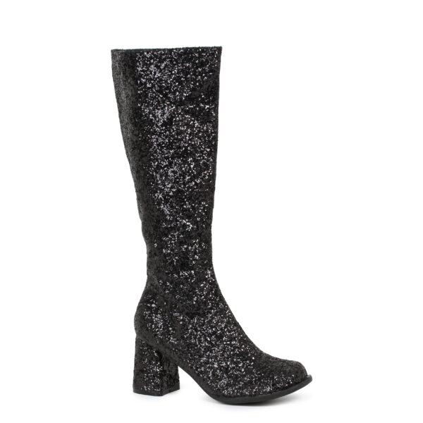 3 Heel Glitter Gogo Boot. W/Zipper.