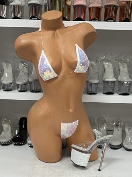White Sequin Microkini