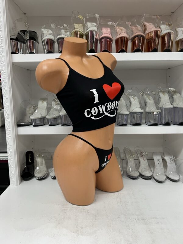 Black I love Cowboys Panty - Crop Top Sold Separately - Image 4