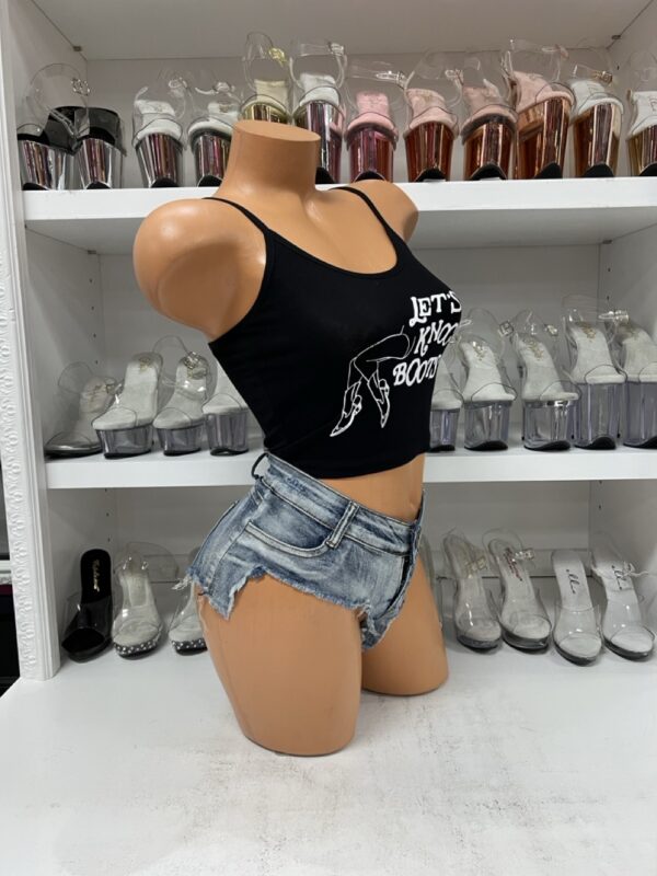 Black Lets Knock Boots Crop Top - Image 4