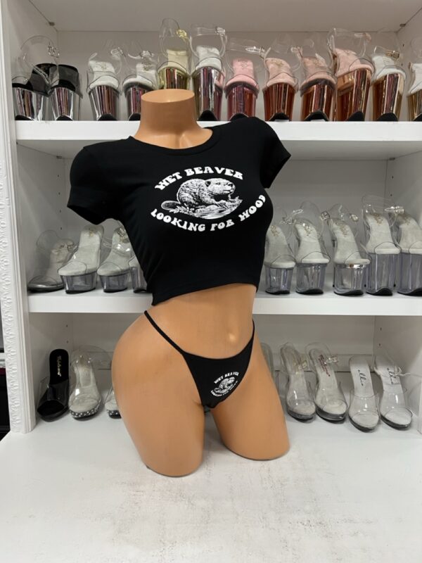 Black Wet Beaver Looking for Wood Panty - Crop Top Sold Separately - Image 3