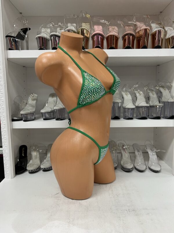 Green Heavy Bling Bikini Set - Image 4