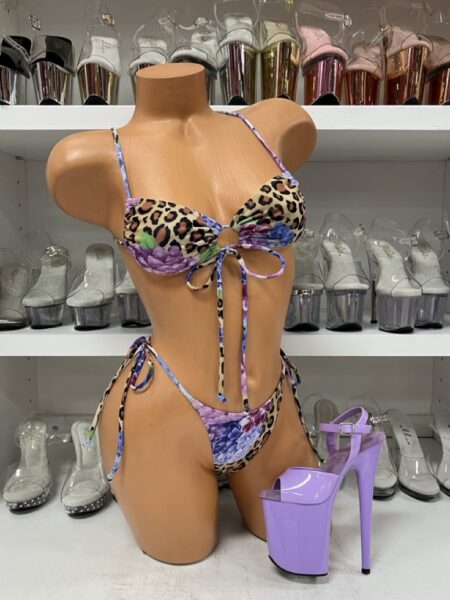 Lavender and Leopard Print 2 Piece Tie Set