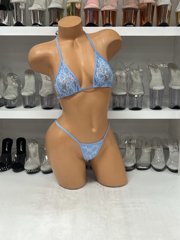 Baby Blue Lace Bikini Set - Image 3
