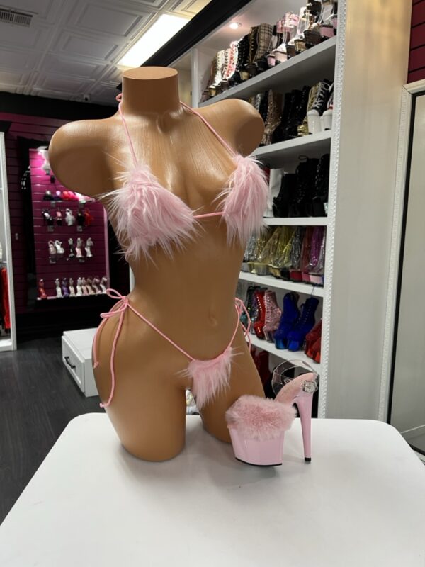 Pretty in Pink Fuzzy Bikini Set