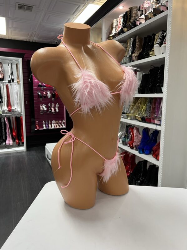 Pretty in Pink Fuzzy Bikini Set - Image 4