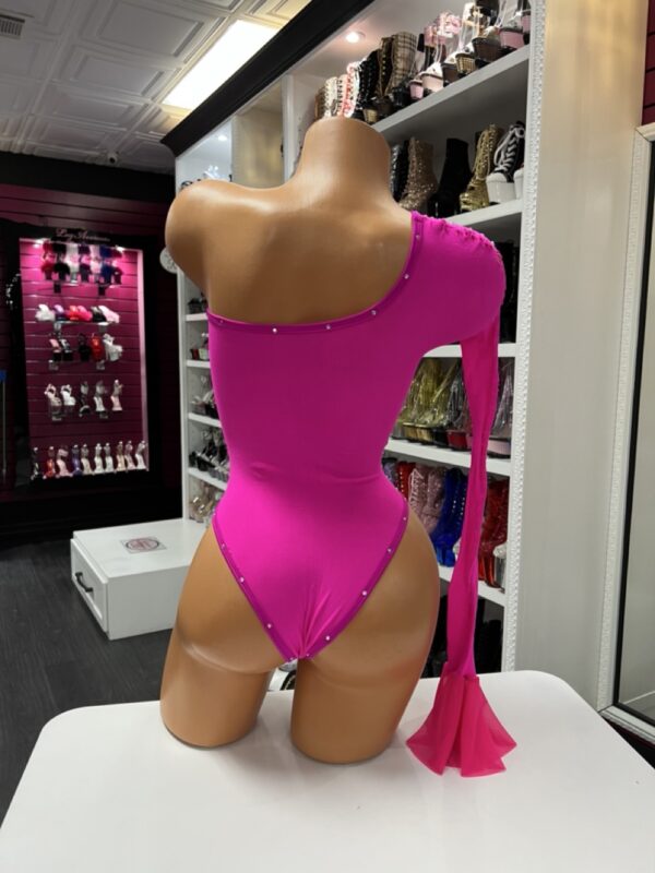 Hot Pink Rhinestone Bodysuit - Image 3