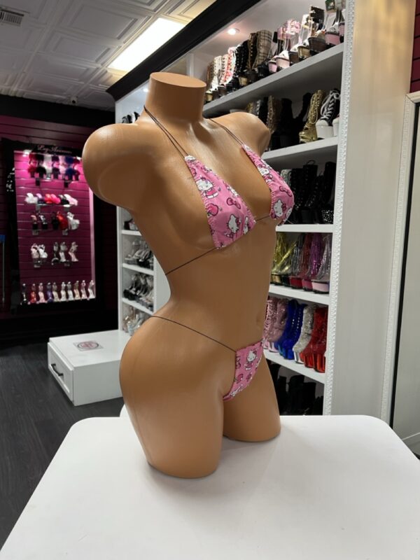 Pink Cartoon Micro Bikini Set with String Ties - Image 4