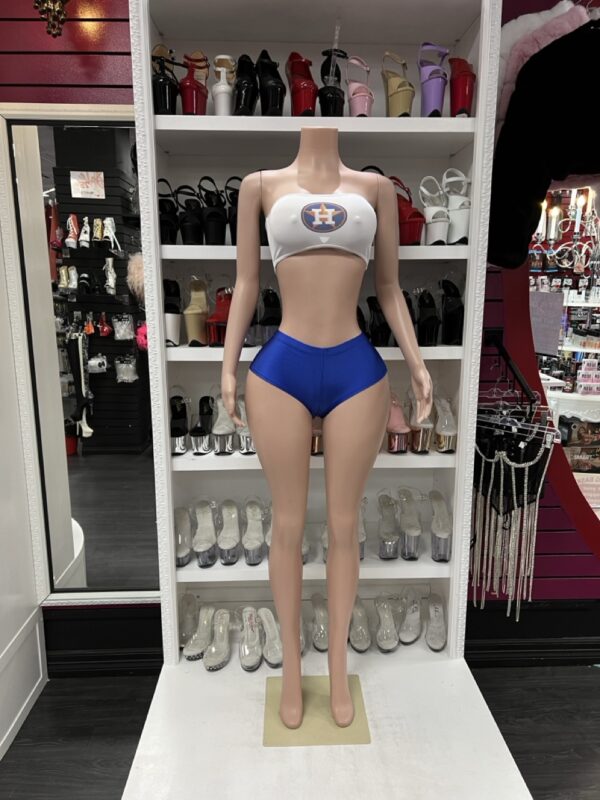 Blue High-Waisted Sporty Shorts – Performance Dance Bottoms - Image 3