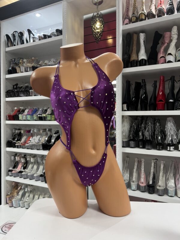 Purple Rhinestone Bodysuit - Image 3