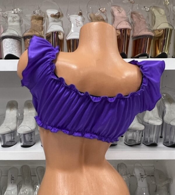 Royal Majesty Purple Tie Front Ruffle Top - Image 2