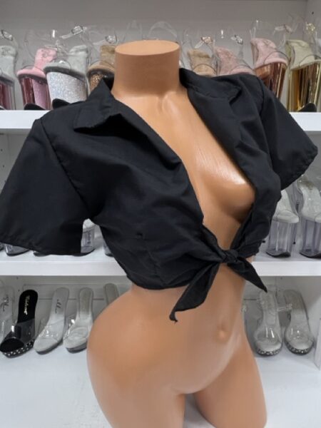 Black Collared Tie Shirt