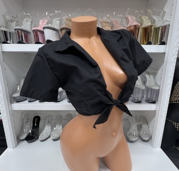 Black Collared Tie Shirt