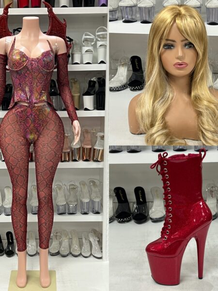 forplay slay me maroon snakeskin costume