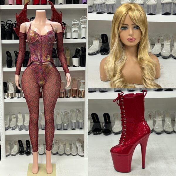 forplay slay me maroon snakeskin costume