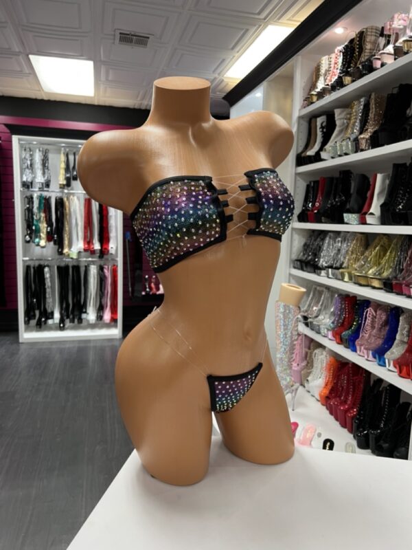 Electric Dreams Rainbow Lace-Up Bikini Set - Image 5