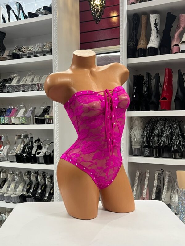 Pink Paradise Lace-Up Bodysuit - Image 5