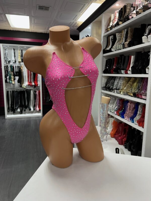 Electric Dreams Pink Rhinestone Bodysuit - Image 5