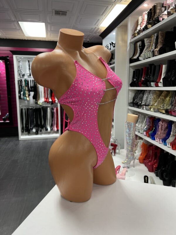 Electric Dreams Pink Rhinestone Bodysuit - Image 4