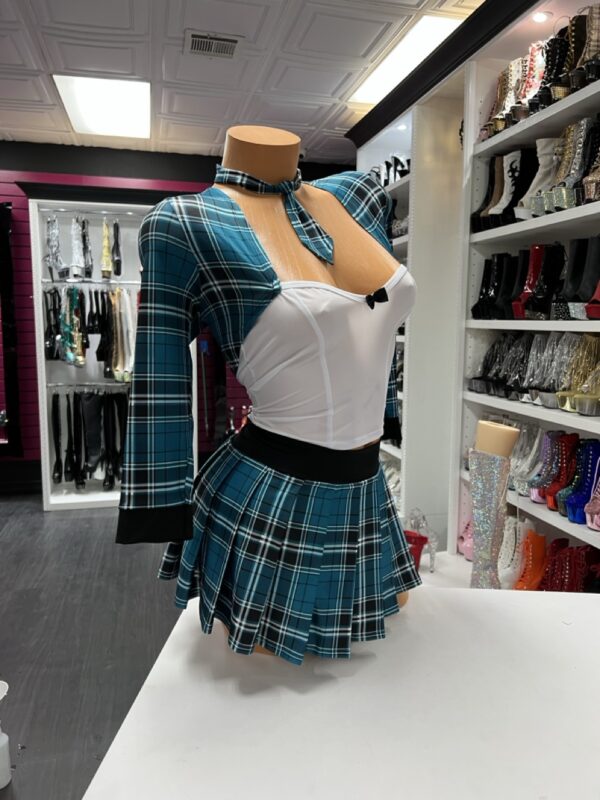 Teal Plaid Schoolgirl Set - Image 4