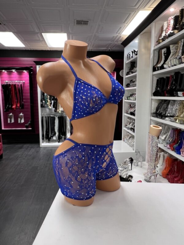Ocean Dreams Royal Blue Fishnet Short Set - Image 4