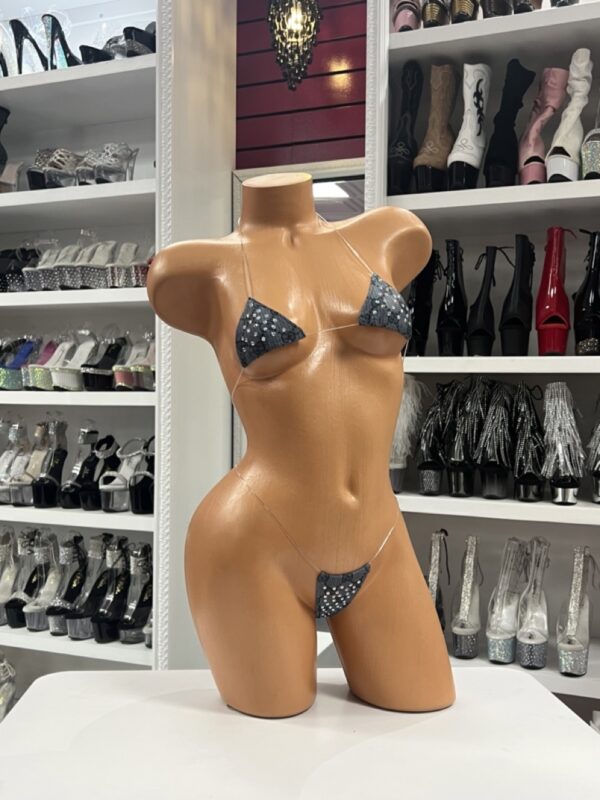 Grey Rhinestone Microkini - Image 2