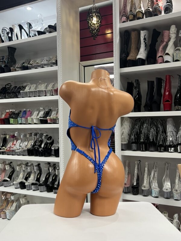 Sapphire Stunner Blue Rhinestone Bodysuit - Dazzling Cutout Design - Image 3