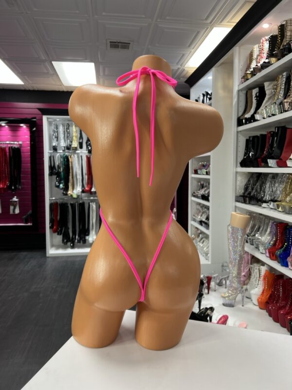 Hot Pink Lace Slingshot Bodysuit - Image 3