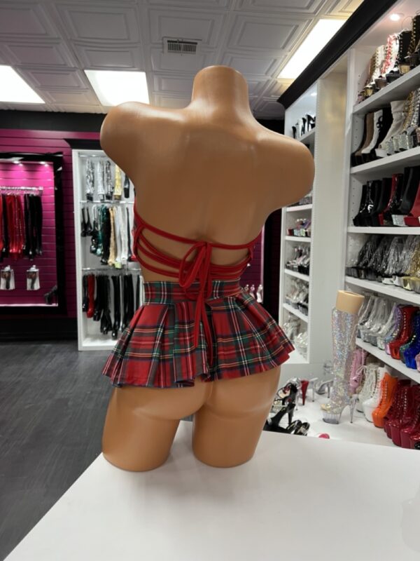 Red Plaid Skirt Set - Image 3