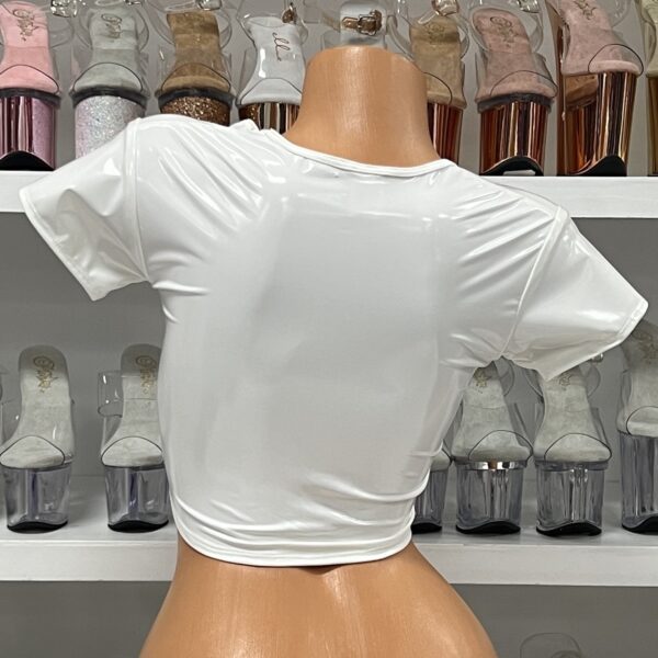 Angel Dreams White Vinyl Crop Top - Image 3