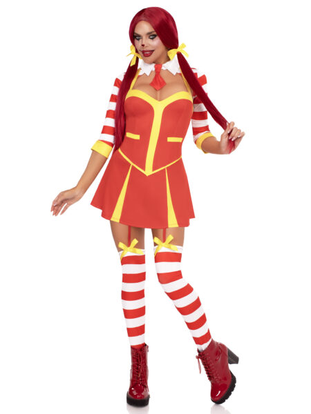 3 PC Ketchup Clown Costume, In