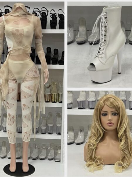 Underwraps mummy costume set with mesh layers and cutout details