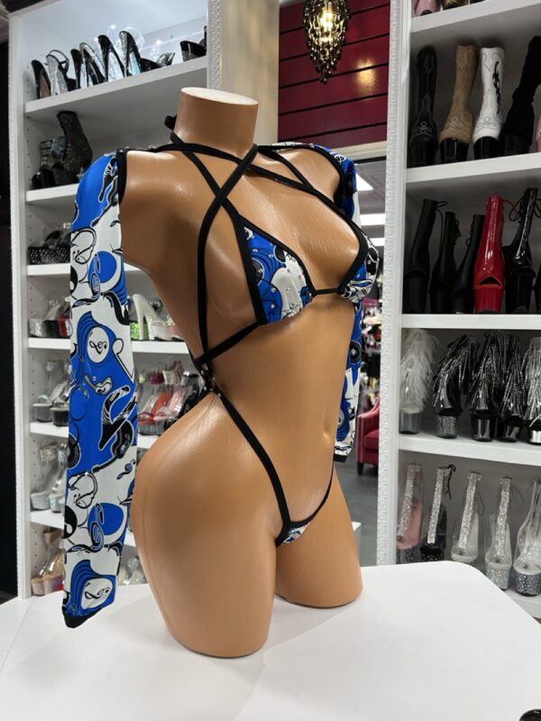 Blue Skull Sling Bikini - Image 3