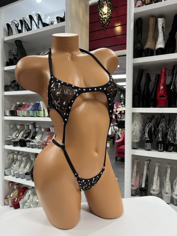 Black Sequin Sling Bikini - Image 2