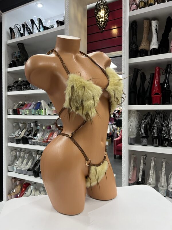 Fuzzy Gold Sling Bikini - Image 3