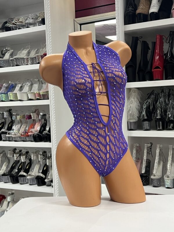 Purple Lace Up Bodysuit - Image 2