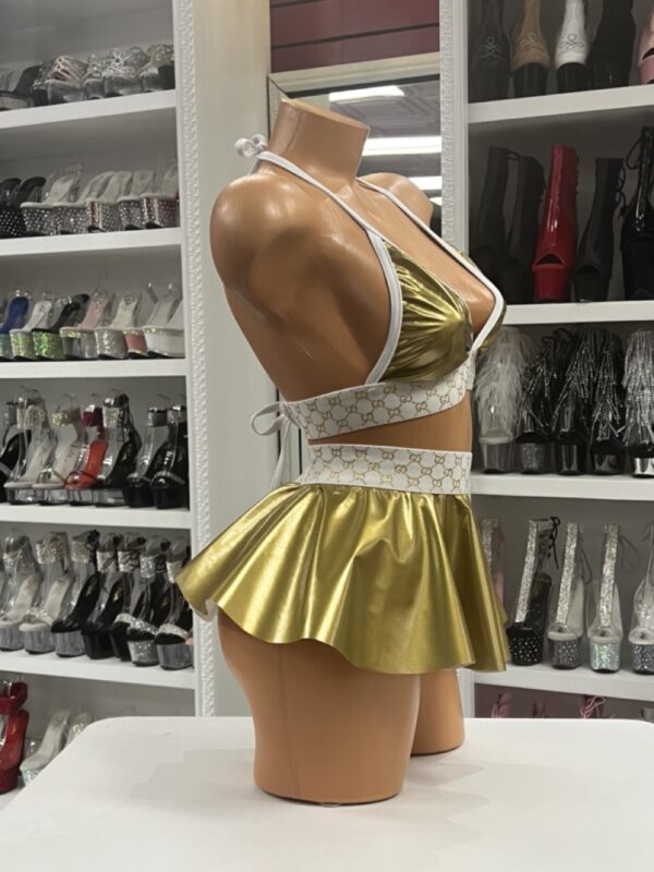 Gold Designer Logo Skirt Set - Image 5