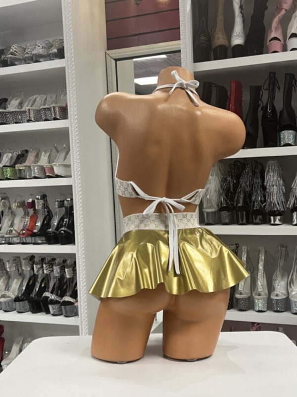 Gold Designer Logo Skirt Set - Image 3