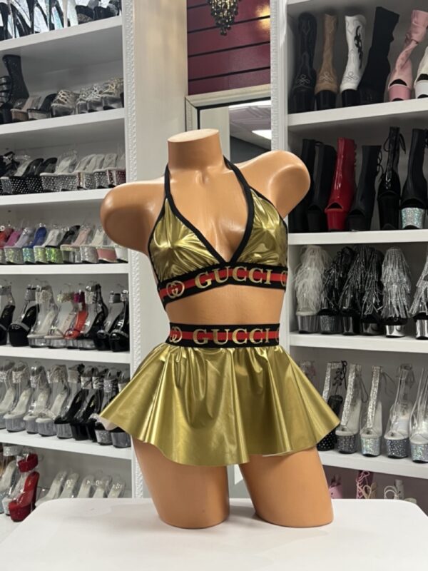 Gold Designer Inspired Skirt Set - Image 4