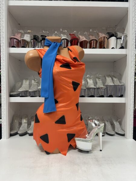 Stone Age Costume Dress with scarf and jagged hem