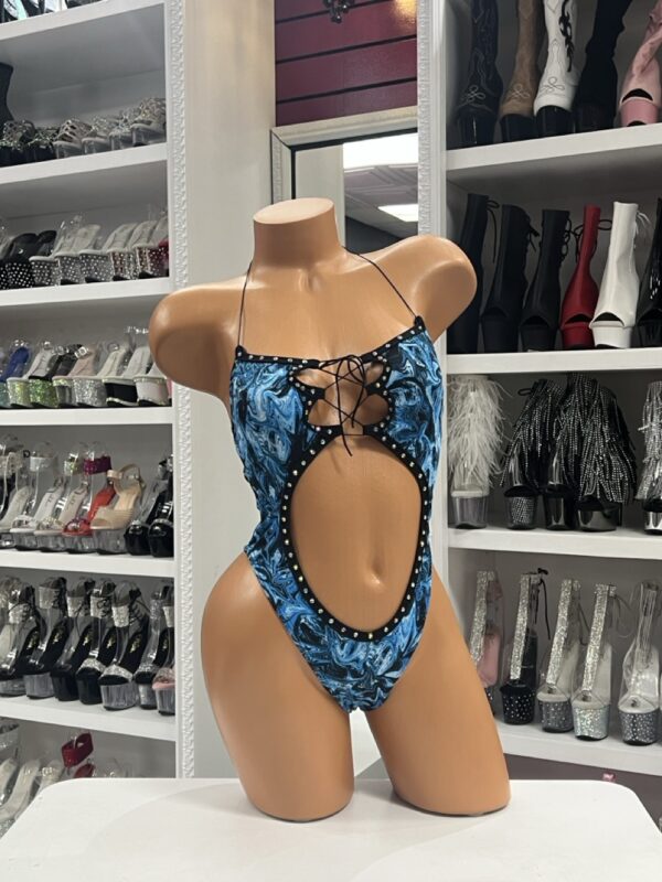 Blue Marble Cutout Bodysuit - Image 2