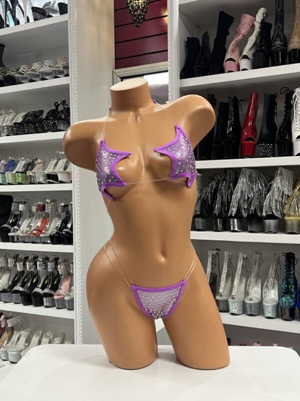 Purple Rhinestone Micro Bikini - Image 2