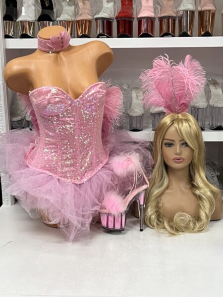 pink sequin showgirl costume