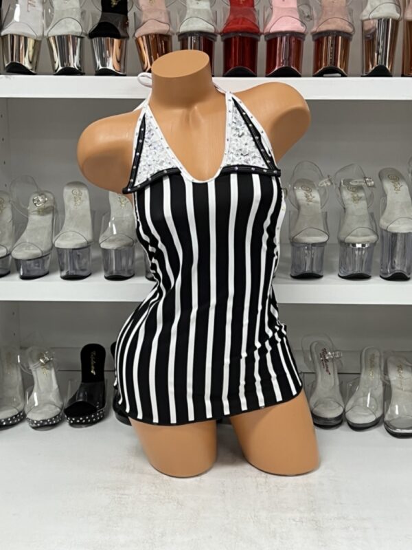 Striped Halter Mini Dress - Image 5