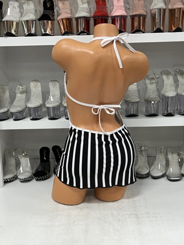 Striped Halter Mini Dress - Image 3